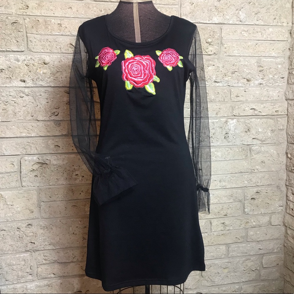 Cowgirl Justice black rose dress